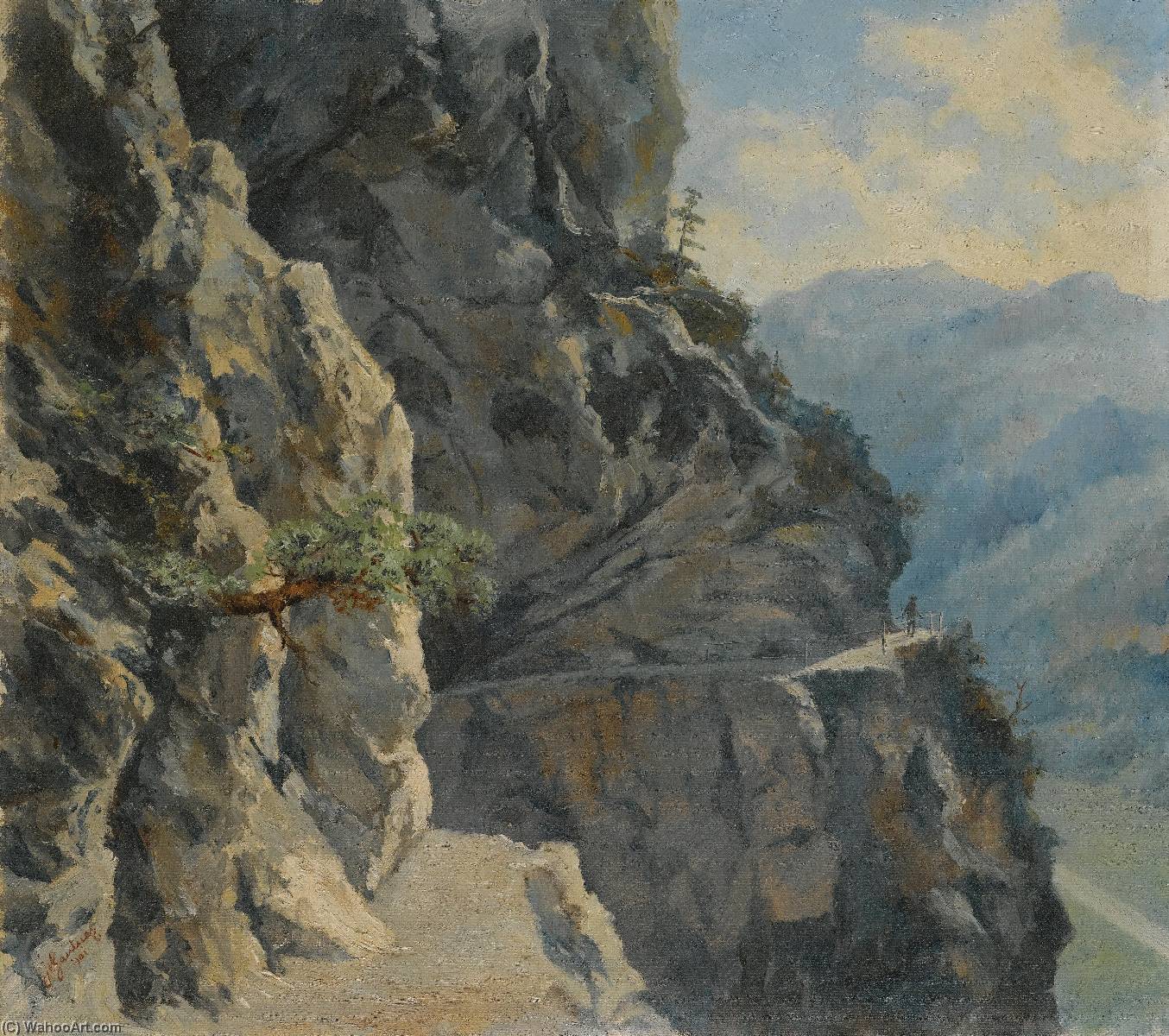 WikiOO.org - Encyclopedia of Fine Arts - Maalaus, taideteos Hans Gantner - The Fürstensteig in Liechtenstein