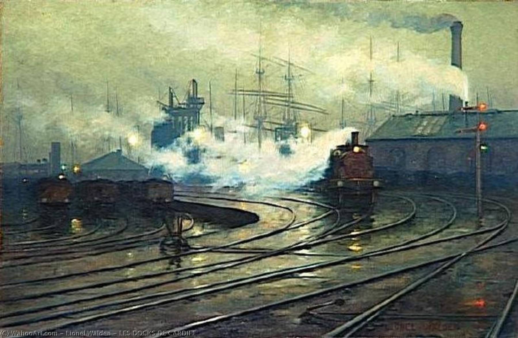 Wikioo.org - The Encyclopedia of Fine Arts - Painting, Artwork by Lionel Walden - LES DOCKS DE CARDIFF