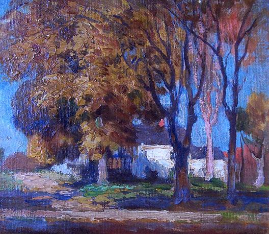 Wikioo.org - The Encyclopedia of Fine Arts - Painting, Artwork by Mathias Joseph Alten - Autumn Landscape with Home, (painting)