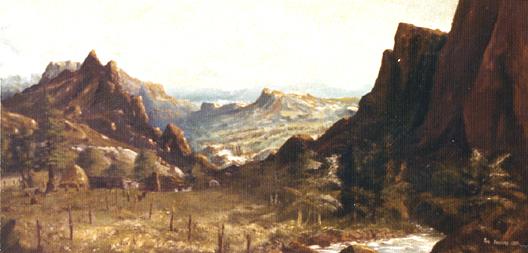 Wikioo.org - The Encyclopedia of Fine Arts - Painting, Artwork by Samuel Thomas Beniams - Colorado Homestead, (painting)
