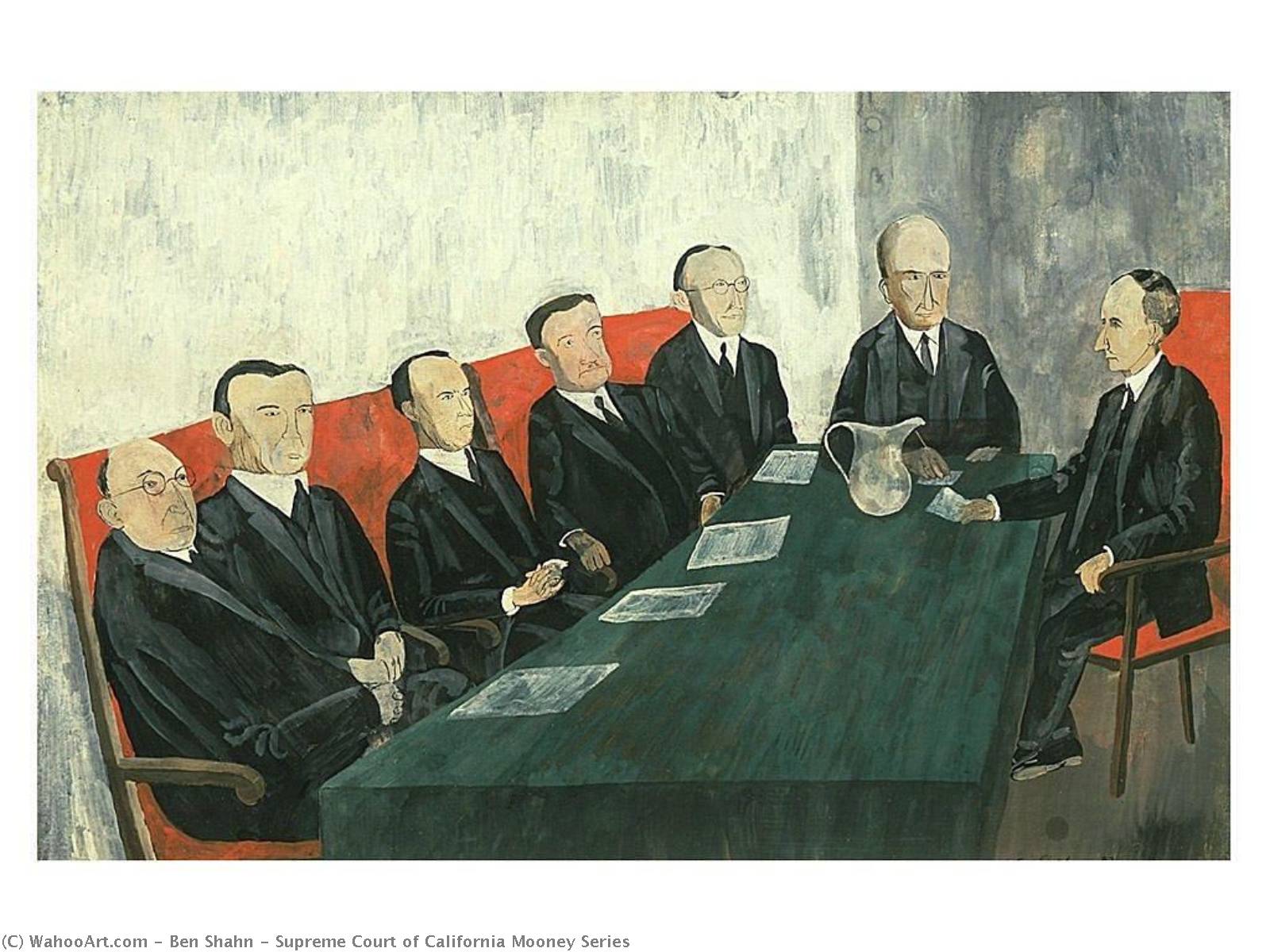 Wikioo.org - The Encyclopedia of Fine Arts - Painting, Artwork by Benjamin Shahn - Supreme Court of California Mooney Series