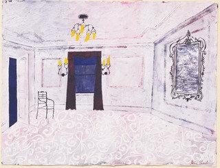 Wikioo.org - The Encyclopedia of Fine Arts - Painting, Artwork by Benjamin Shahn - The Room. Set design for the play him