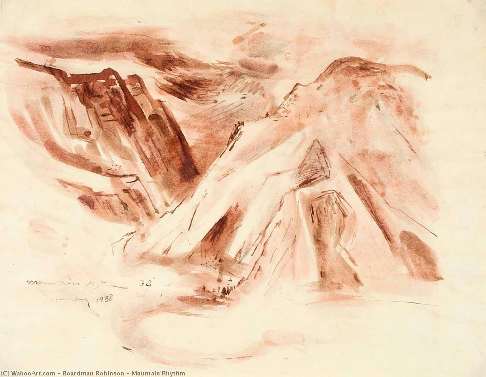 WikiOO.org - Encyclopedia of Fine Arts - Lukisan, Artwork Boardman Robinson - Mountain Rhythm