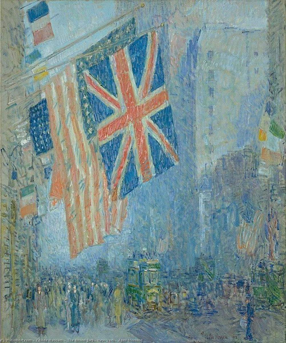 Wikioo.org - The Encyclopedia of Fine Arts - Painting, Artwork by Frederick Childe Hassam - The Union Jack, New York, April Morning