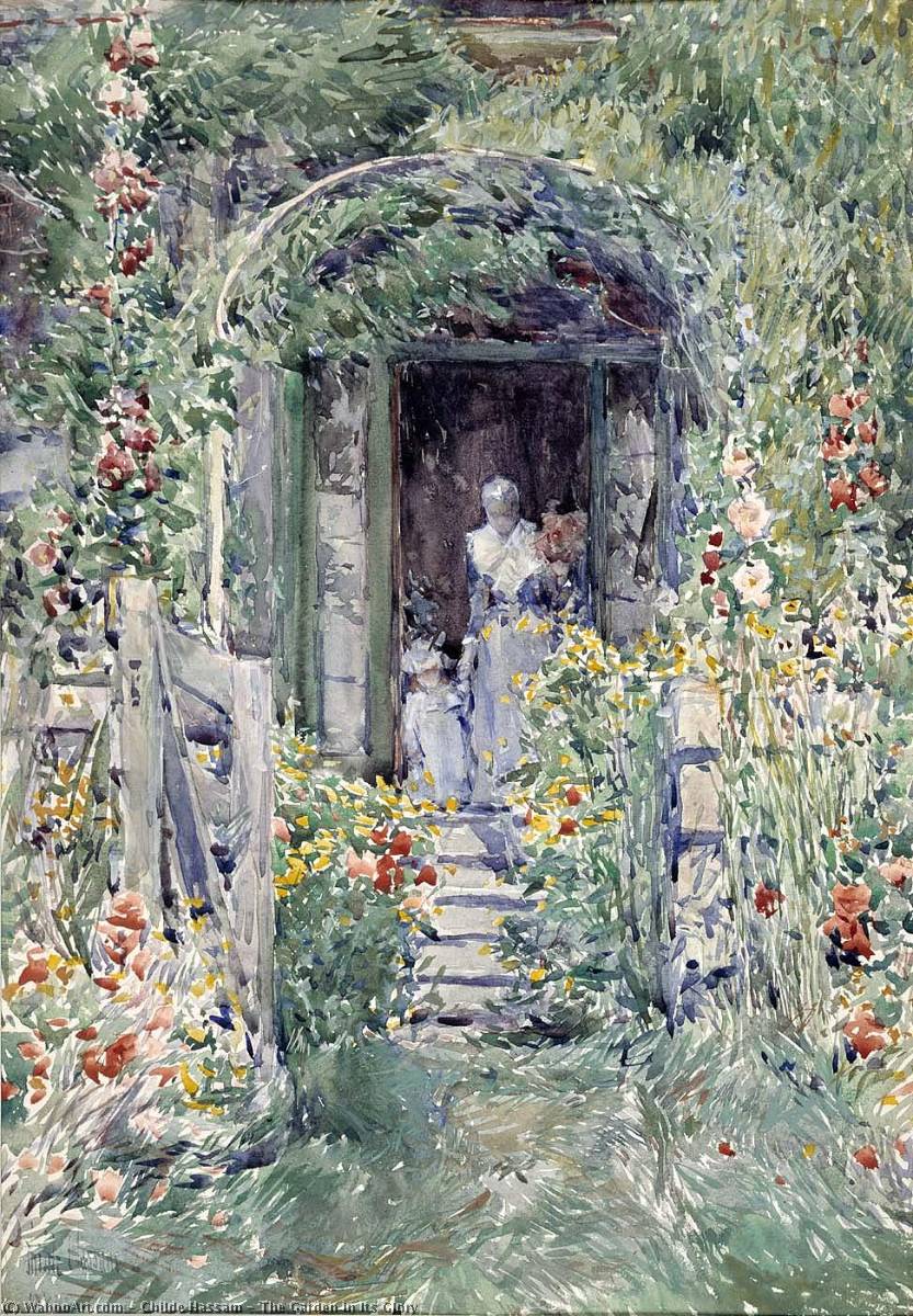 WikiOO.org – 美術百科全書 - 繪畫，作品 Frederick Childe Hassam - 花园 在  其  荣耀