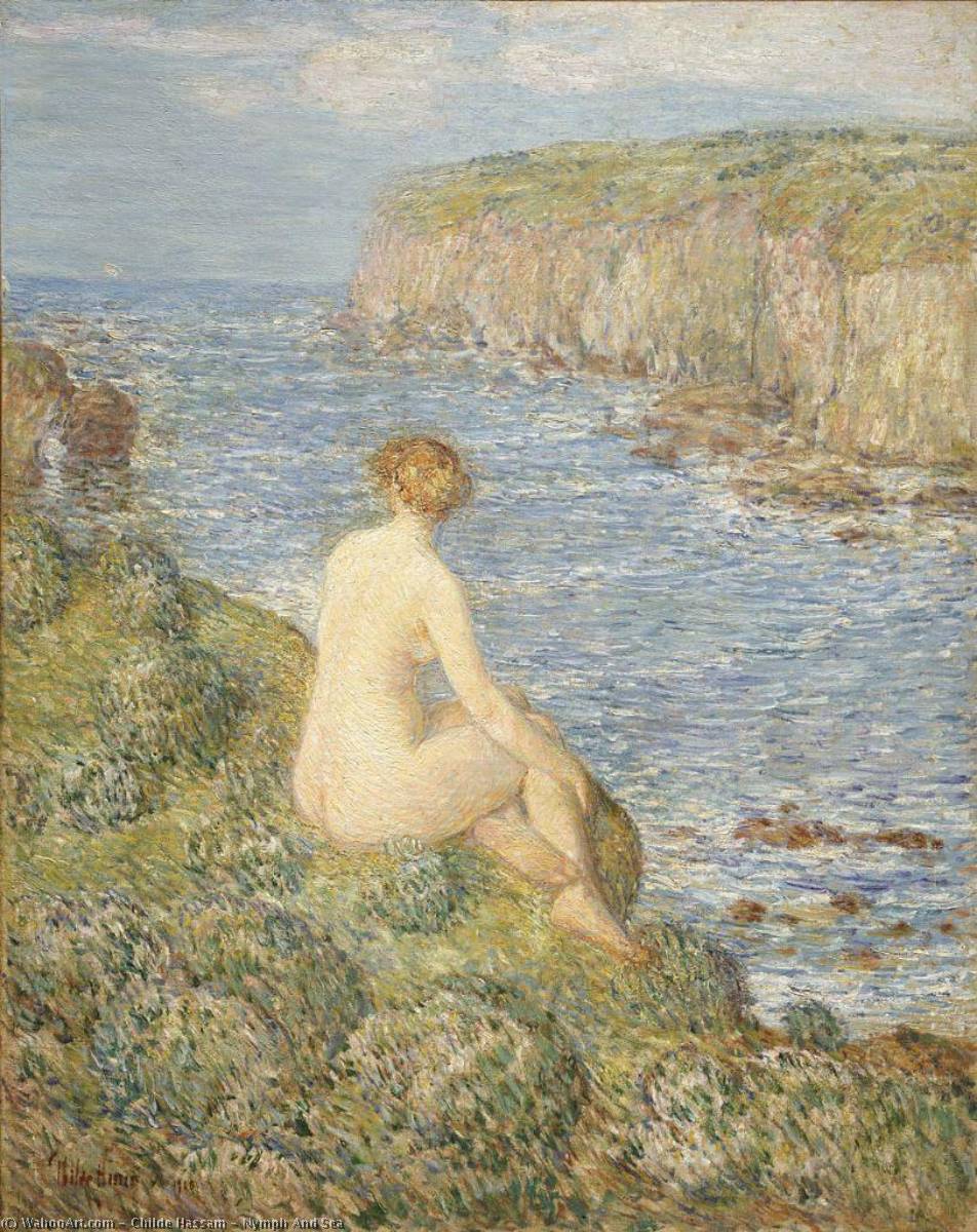 WikiOO.org - Encyclopedia of Fine Arts - Schilderen, Artwork Frederick Childe Hassam - Nymph And Sea