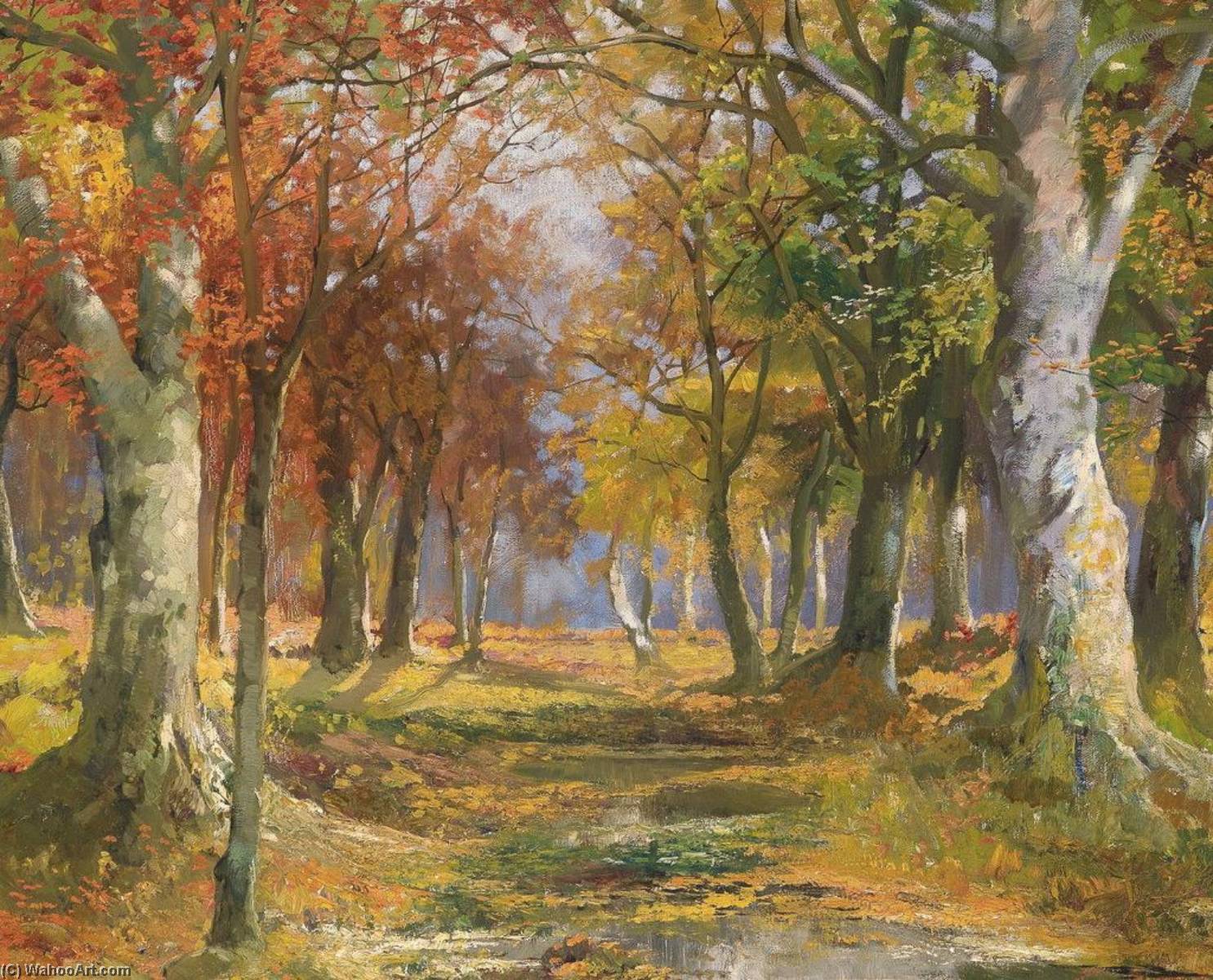 Wikioo.org - The Encyclopedia of Fine Arts - Painting, Artwork by Karl Vikas - Forest in Autumn