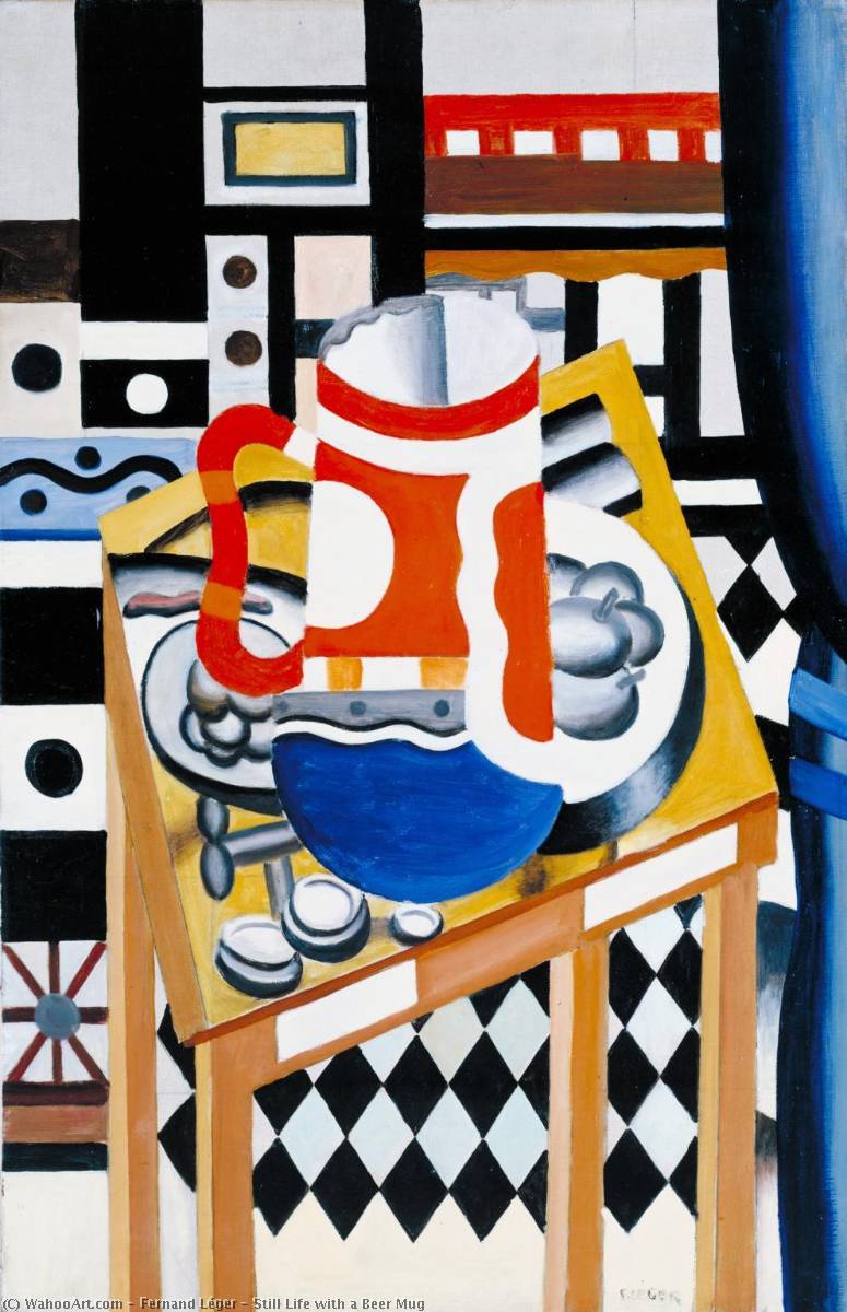 Wikioo.org - The Encyclopedia of Fine Arts - Painting, Artwork by Fernand Leger - Still Life with a Beer Mug
