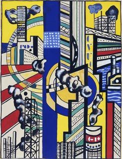 Wikioo.org - The Encyclopedia of Fine Arts - Painting, Artwork by Fernand Leger - Study for Cinematic Mural, Study V