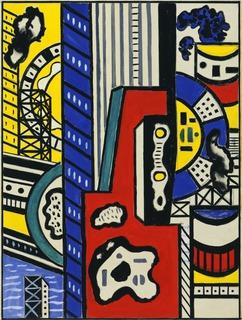 Wikioo.org - The Encyclopedia of Fine Arts - Painting, Artwork by Fernand Leger - Study for Cinematic Mural, Study IV