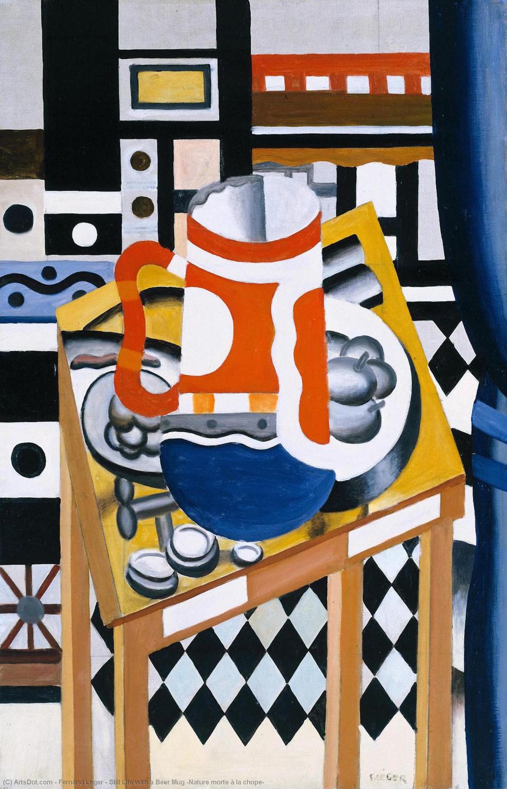 Wikioo.org - The Encyclopedia of Fine Arts - Painting, Artwork by Fernand Leger - Still Life with a Beer Mug (Nature morte à la chope)