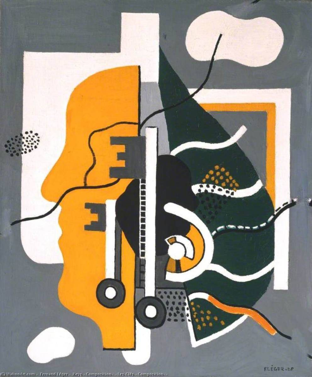 Wikioo.org - The Encyclopedia of Fine Arts - Painting, Artwork by Fernand Leger - Keys (Composition) (Les Clés (Composition))