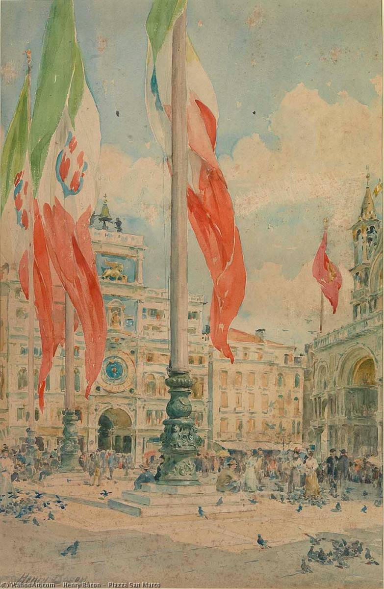 Wikioo.org - The Encyclopedia of Fine Arts - Painting, Artwork by Henry Bacon - Piazza San Marco