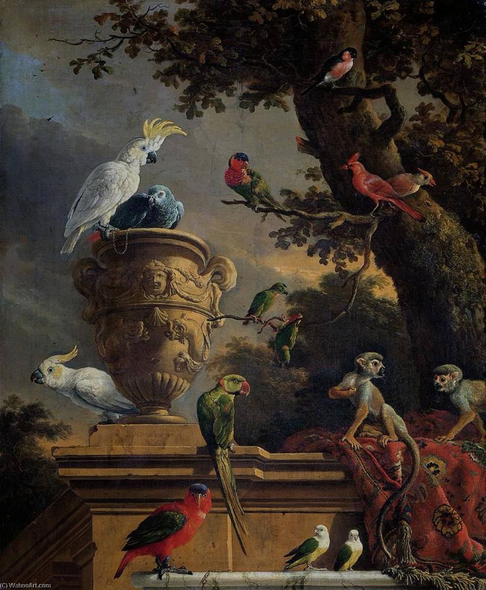 Wikioo.org - The Encyclopedia of Fine Arts - Painting, Artwork by Melchior De Hondecoeter - The Menagerie
