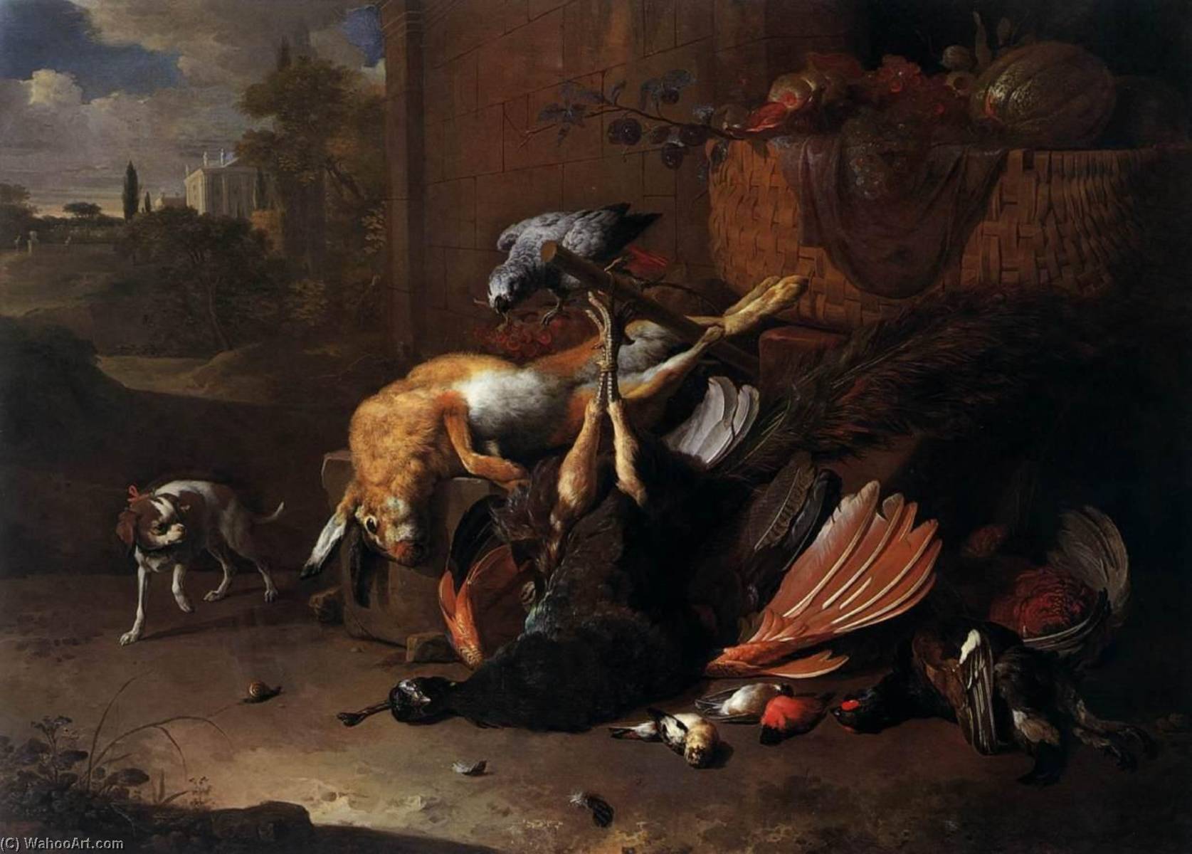 Wikioo.org - The Encyclopedia of Fine Arts - Painting, Artwork by Melchior De Hondecoeter - Game Piece