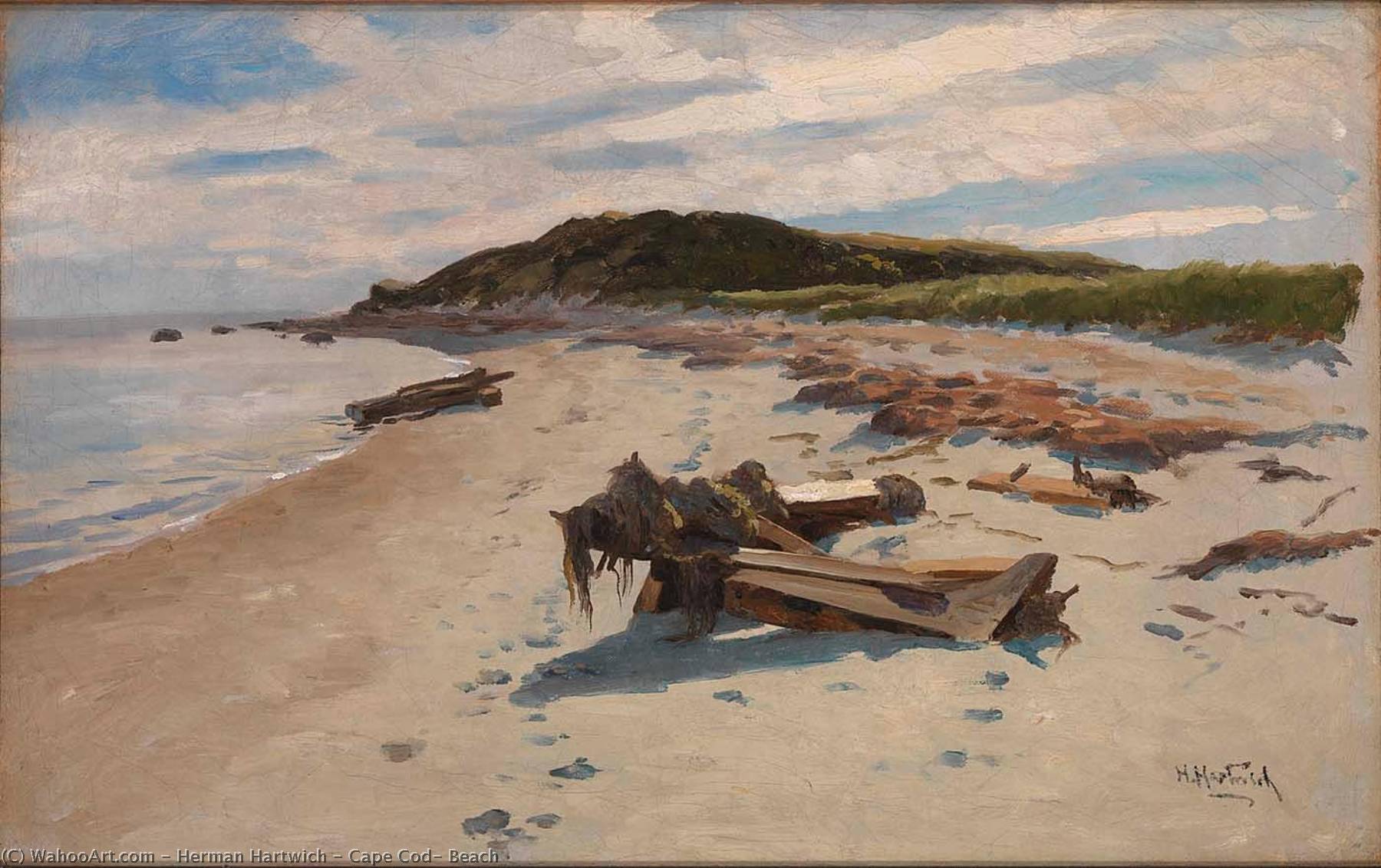 Wikioo.org - The Encyclopedia of Fine Arts - Painting, Artwork by Herman Hartwich - Cape Cod, Beach
