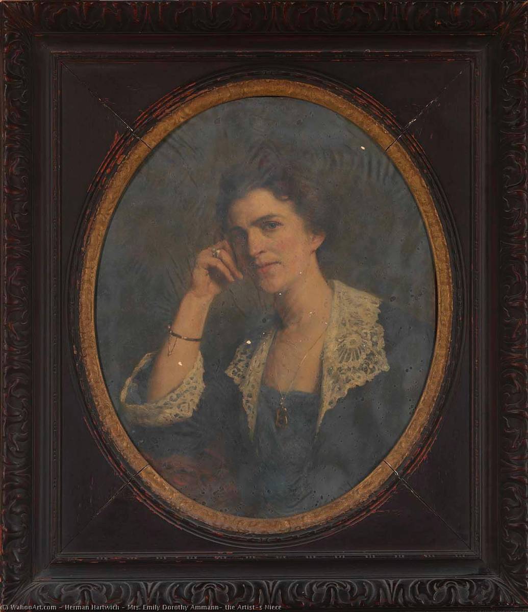 Wikioo.org - The Encyclopedia of Fine Arts - Painting, Artwork by Herman Hartwich - Mrs. Emily Dorothy Ammann, the Artist's Niece