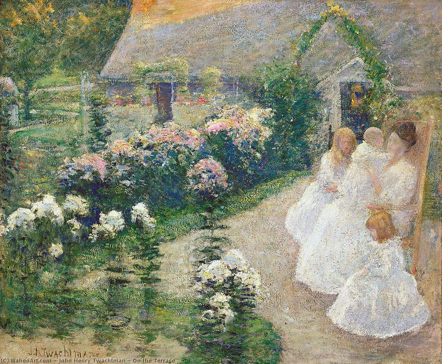 Wikioo.org - The Encyclopedia of Fine Arts - Painting, Artwork by John Henry Twachtman - On the Terrace