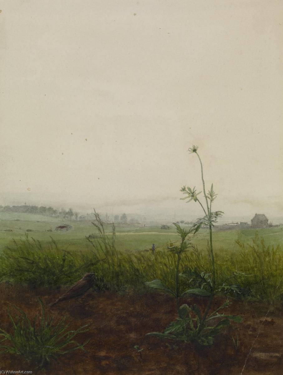 Wikioo.org - The Encyclopedia of Fine Arts - Painting, Artwork by Léon Bonvin - Landscape with Bird and Weeds
