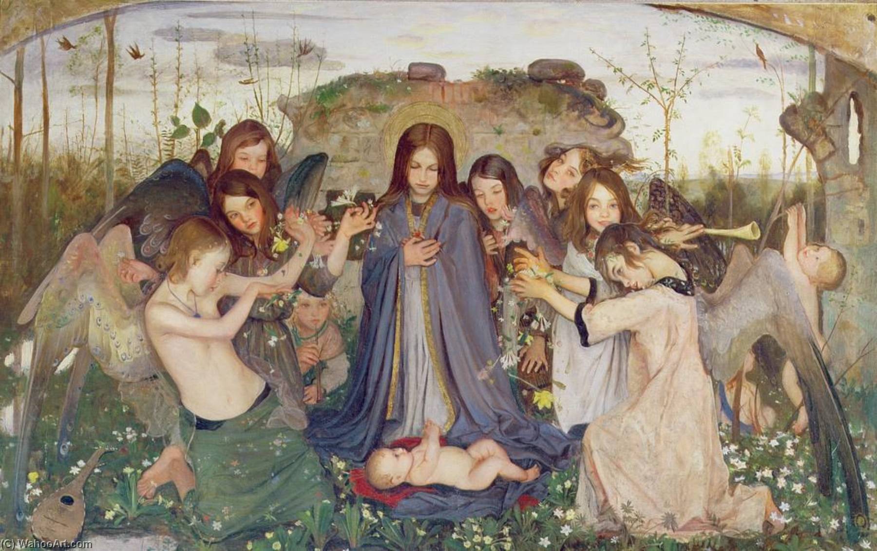 Wikioo.org - The Encyclopedia of Fine Arts - Painting, Artwork by Mark Lancelot Symons - Madonna and Child with Angels