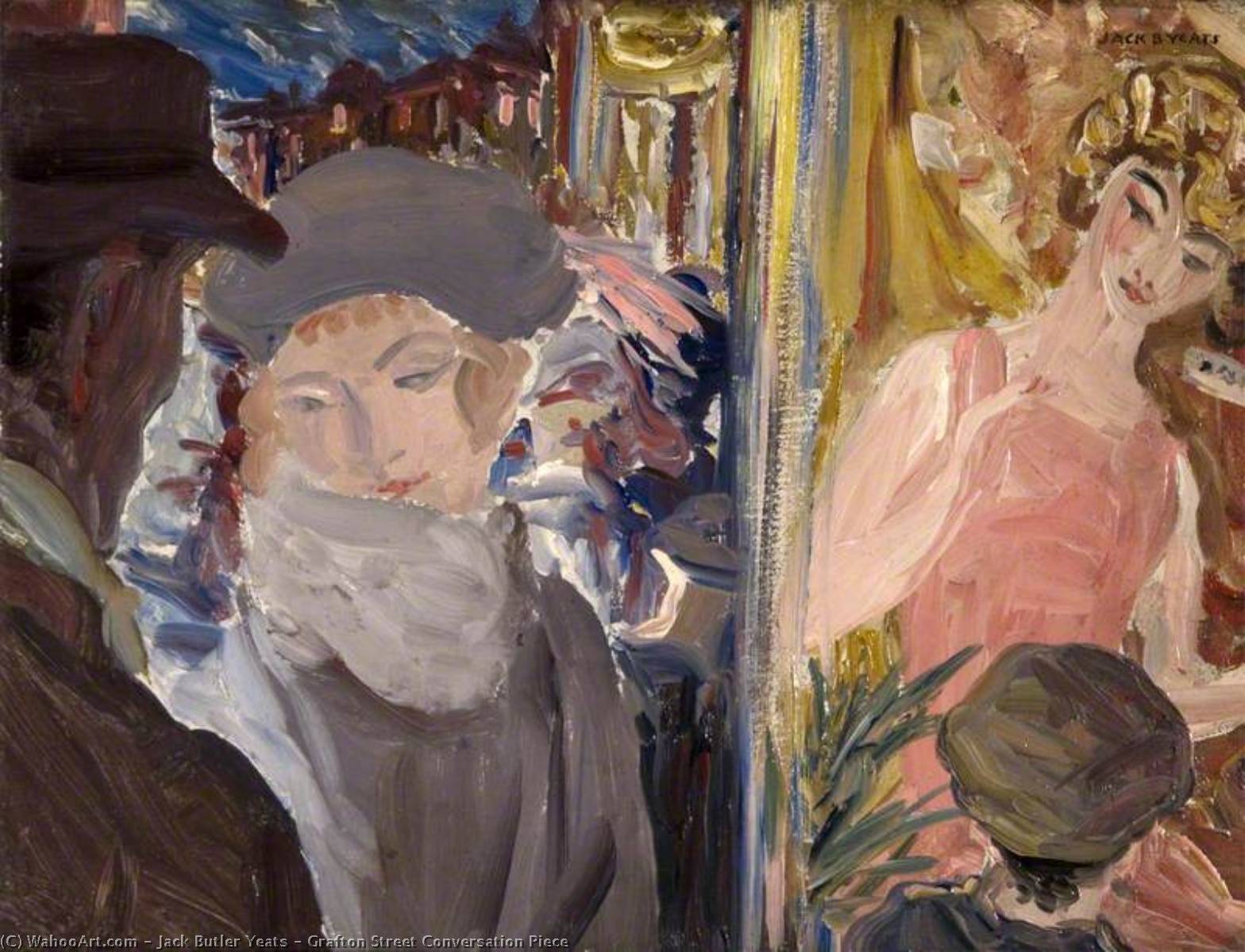 Wikioo.org - The Encyclopedia of Fine Arts - Painting, Artwork by Jack Butler Yeats - Grafton Street Conversation Piece