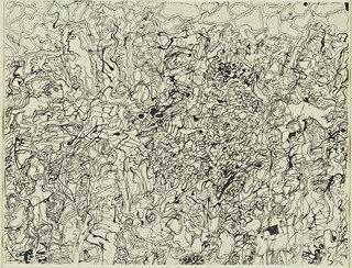 Wikioo.org - The Encyclopedia of Fine Arts - Painting, Artwork by Jean Philippe Arthur Dubuffet - Ties and Whys Landscape with Figures