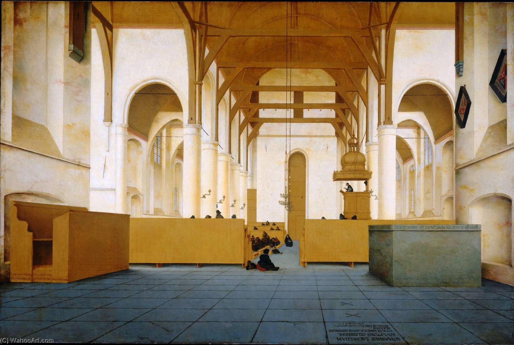 Wikioo.org - สารานุกรมวิจิตรศิลป์ - จิตรกรรม Peter Saenredam - Interieur van de Sint Odulphuskerk in Assendelft