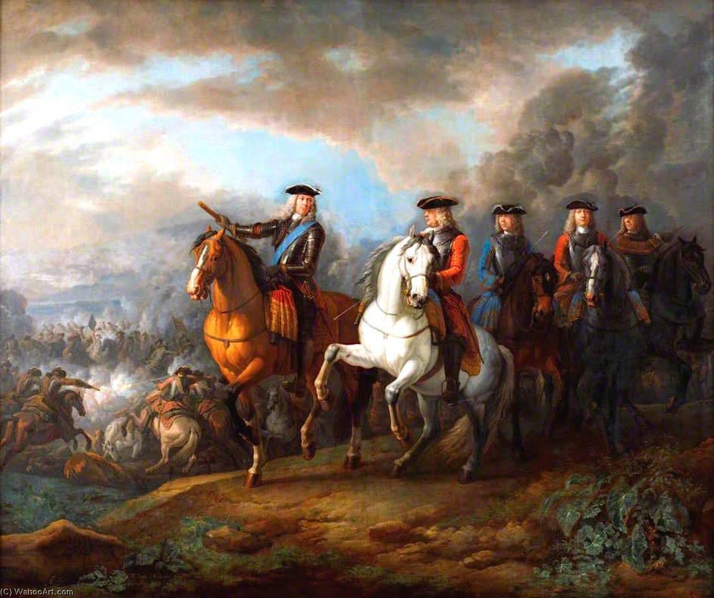 WikiOO.org - 백과 사전 - 회화, 삽화 Pieter Van Bloemen - The Duke of Marlborough and the Earl of Cadogan at Blenheim (Hochstadt)