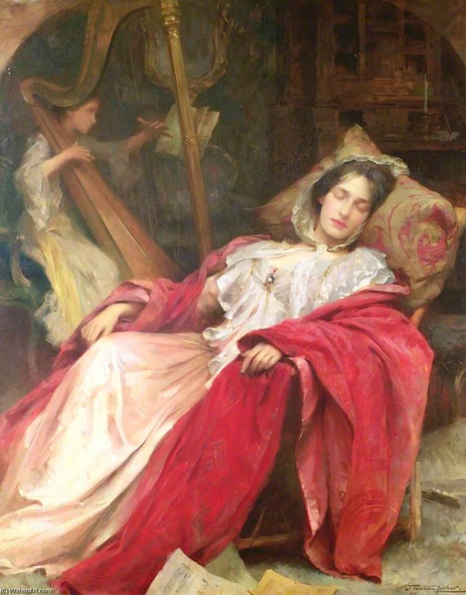 Wikioo.org - The Encyclopedia of Fine Arts - Painting, Artwork by Samuel Melton Fisher - Dreams, E dolce dormire