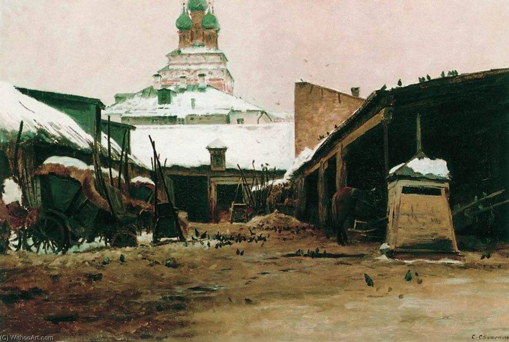 Wikioo.org - The Encyclopedia of Fine Arts - Painting, Artwork by Sergei Svetoslavsky - A Moscow Inn