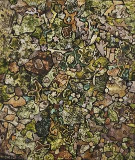 Wikioo.org - The Encyclopedia of Fine Arts - Painting, Artwork by Jean Philippe Arthur Dubuffet - Soil Ornamented with Vegetation, Dead Leaves, Pebbles, Diverse Debris
