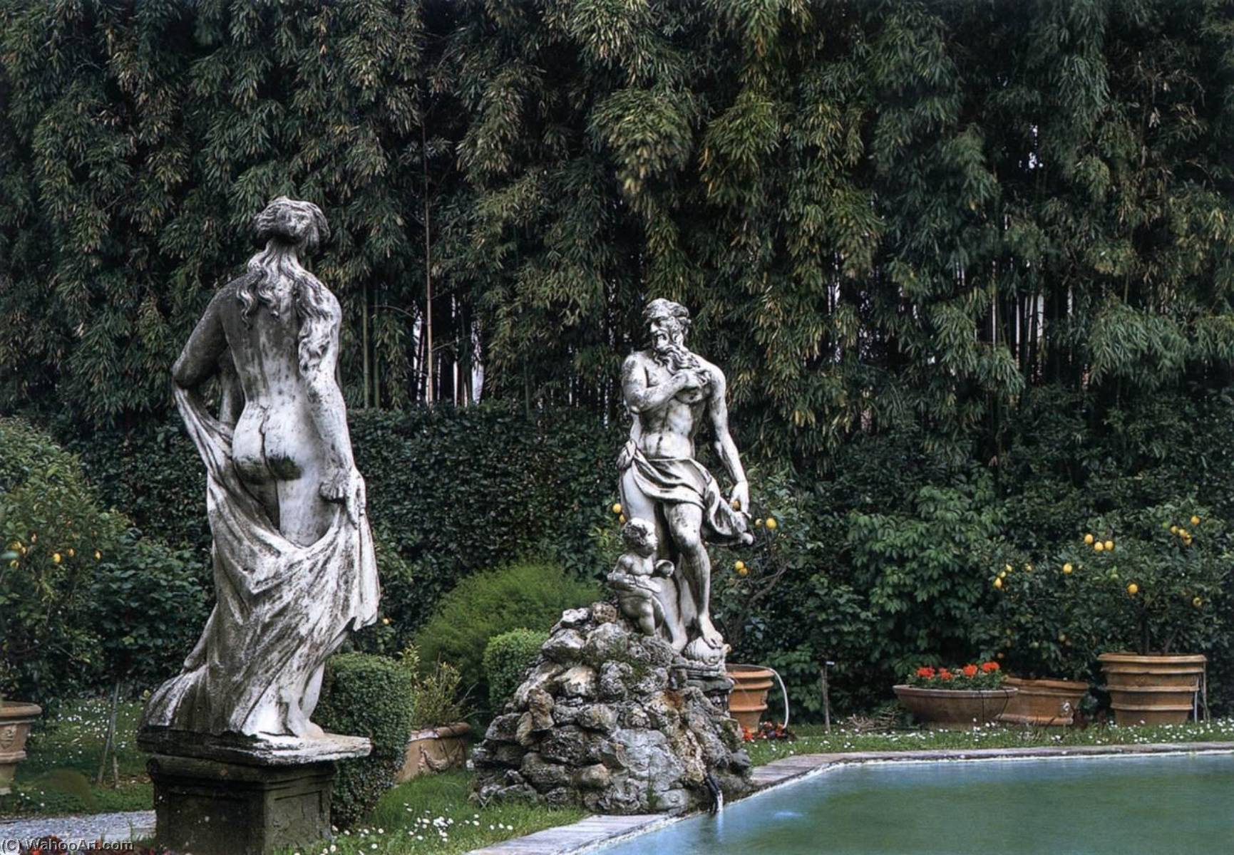 WikiOO.org - Encyclopedia of Fine Arts - Lukisan, Artwork Filippo Juvarra - Palazzo Controni Pfanner View of the garden
