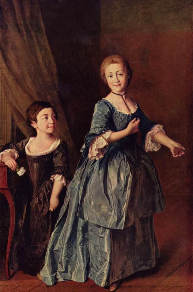 WikiOO.org - 백과 사전 - 회화, 삽화 Dmitry Grigoryevich Levitsky - Portrait of the Princesses Davidova and Rzevskaja