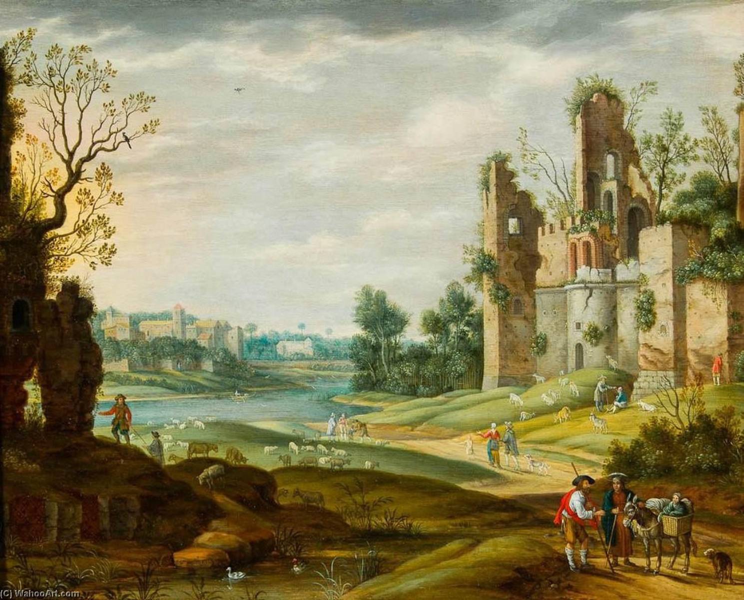 Wikioo.org - The Encyclopedia of Fine Arts - Painting, Artwork by Izaac Van Oosten - River Landscape