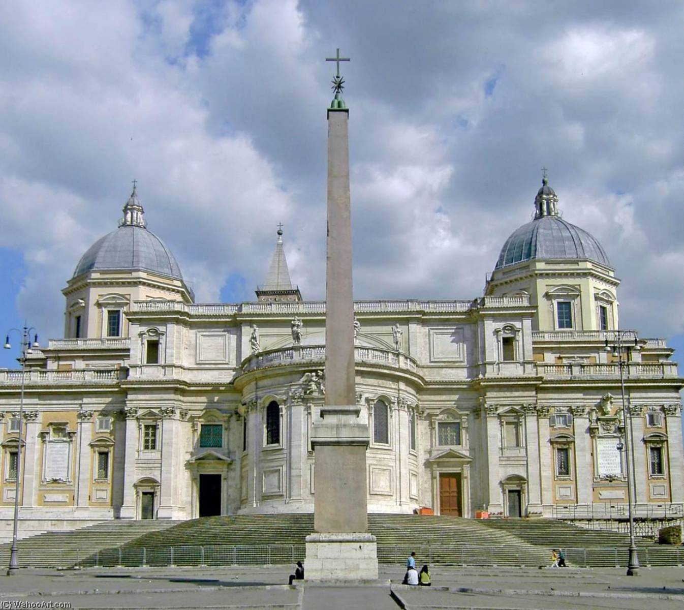 WikiOO.org – 美術百科全書 - 繪畫，作品 Carlo Rainaldi - 圣玛丽亚 马焦雷 外观上看  的 拱点 区域