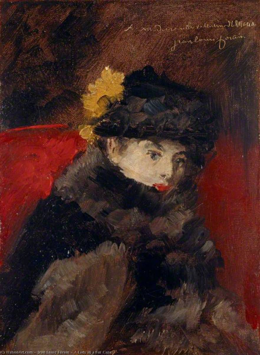 Wikioo.org - The Encyclopedia of Fine Arts - Painting, Artwork by Jean Louis Forain - A Lady in a Fur Cape