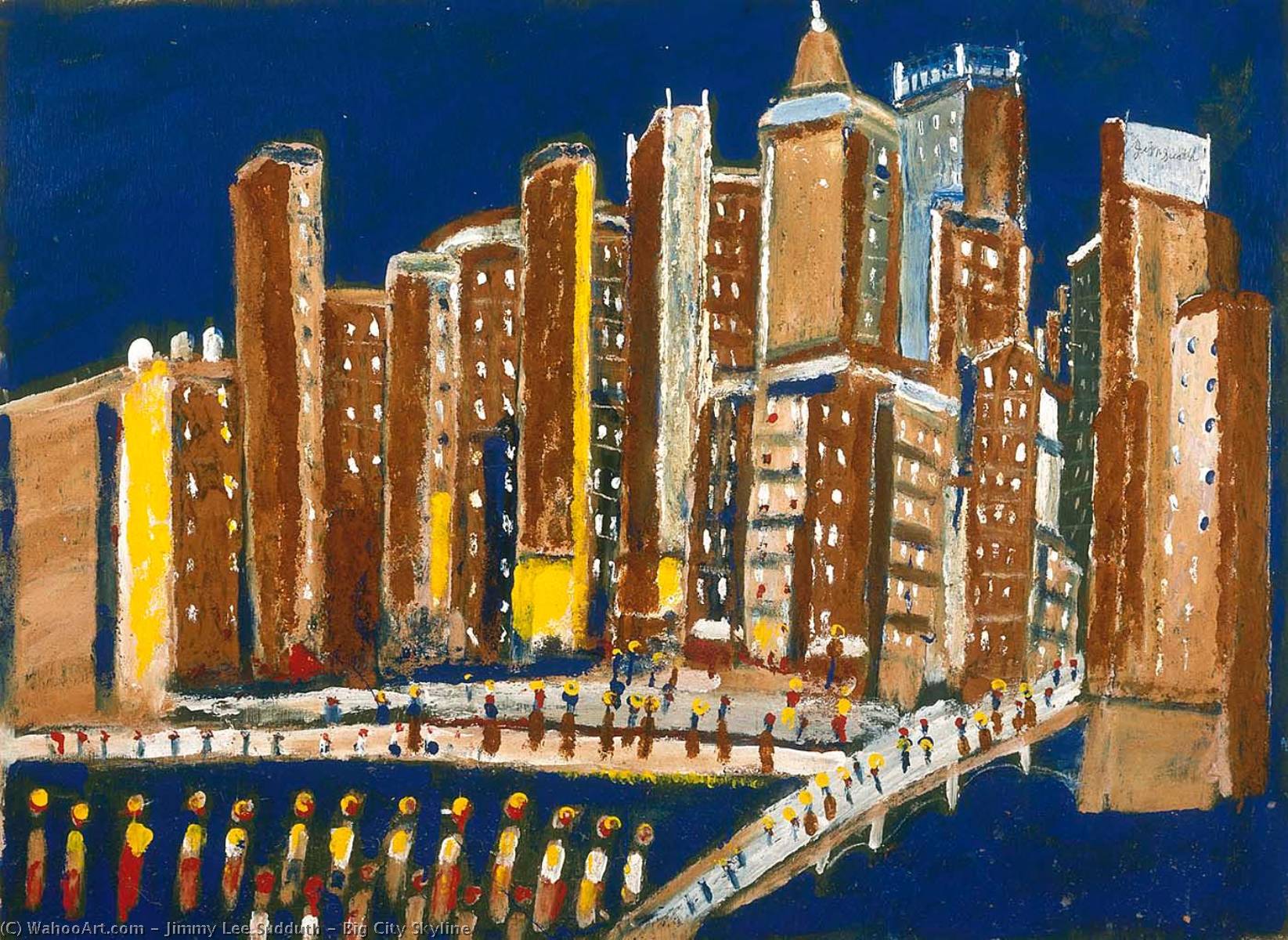 Wikioo.org - The Encyclopedia of Fine Arts - Painting, Artwork by Jimmy Lee Sudduth - Big City Skyline
