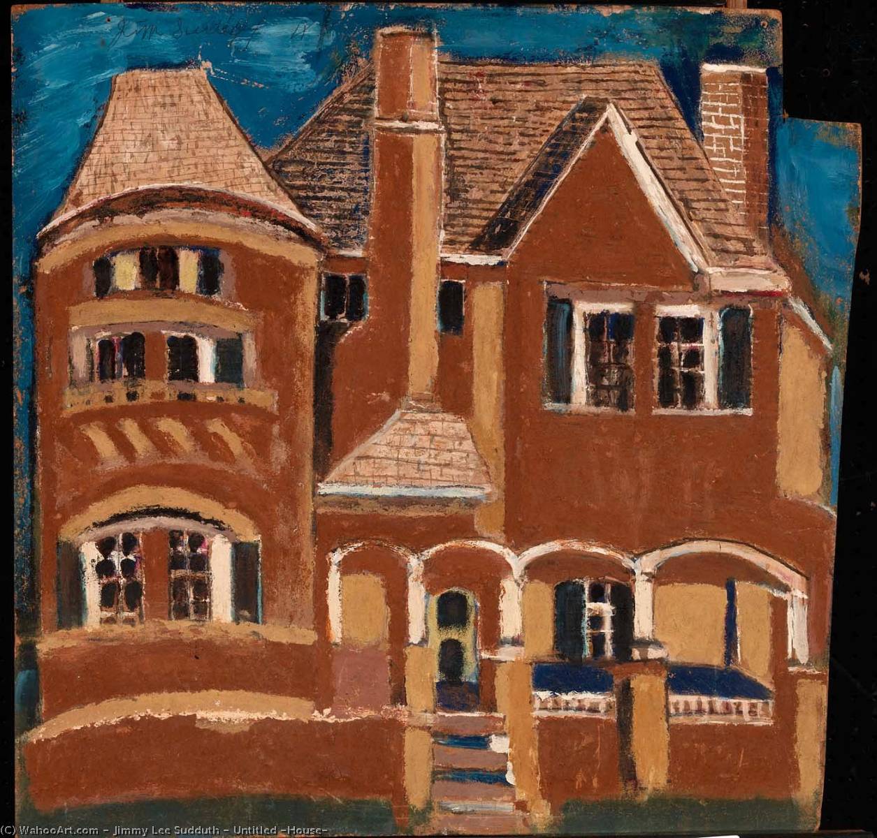 Wikioo.org - The Encyclopedia of Fine Arts - Painting, Artwork by Jimmy Lee Sudduth - Untitled (House)