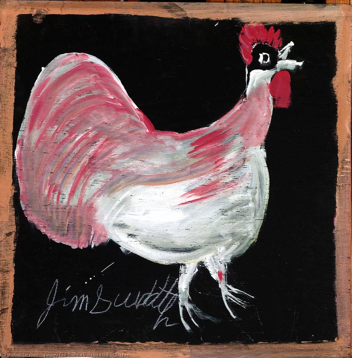Wikioo.org - The Encyclopedia of Fine Arts - Painting, Artwork by Jimmy Lee Sudduth - Untitled (Chicken)