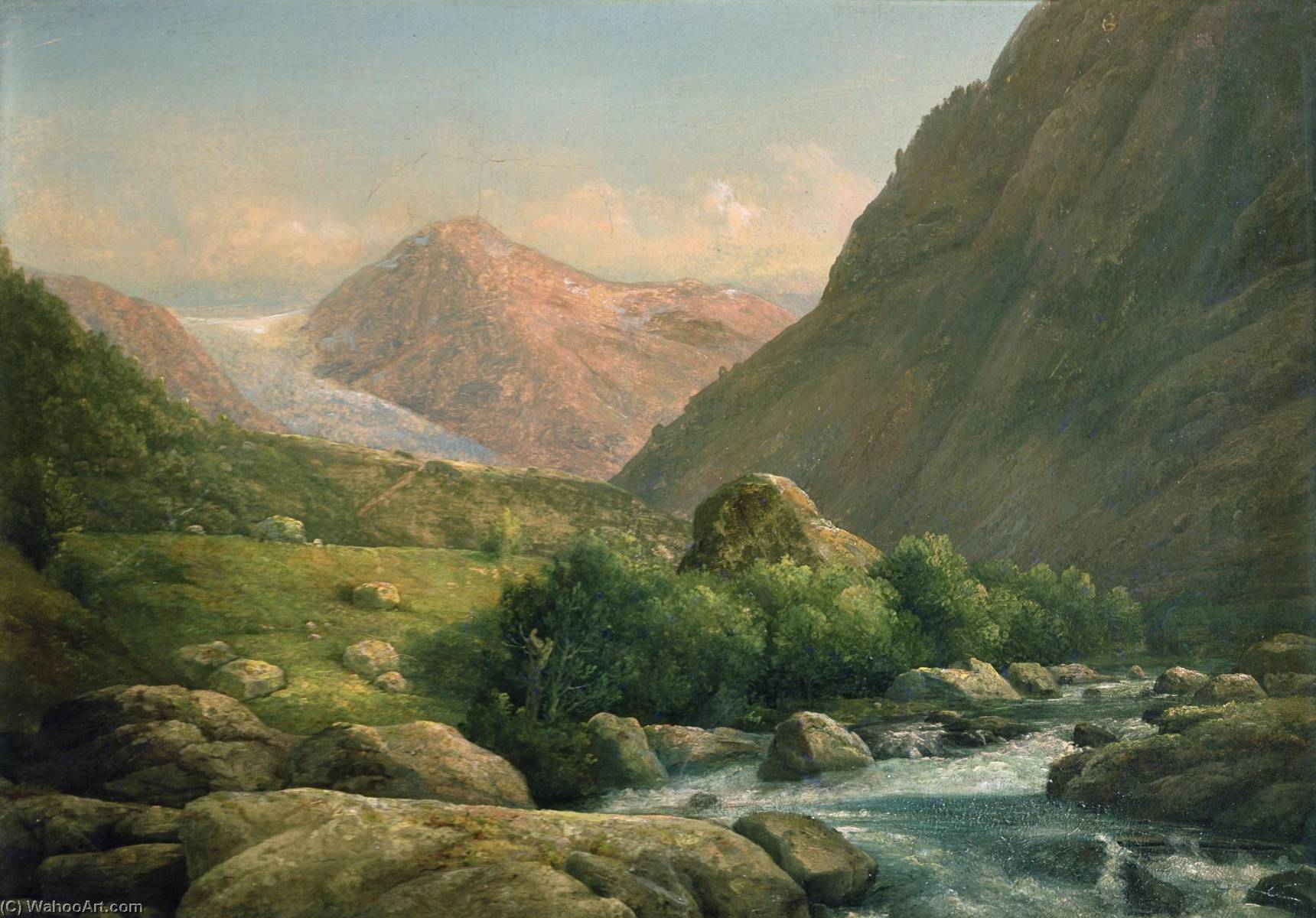 Wikioo.org - The Encyclopedia of Fine Arts - Painting, Artwork by Hans Leganger Reusch - Bonhus glacier