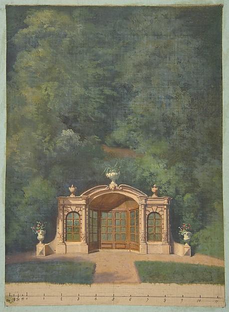 WikiOO.org - Enciclopedia of Fine Arts - Pictura, lucrări de artă Eugène Pierre Gourdet - A garden pavilion in a forested landscape