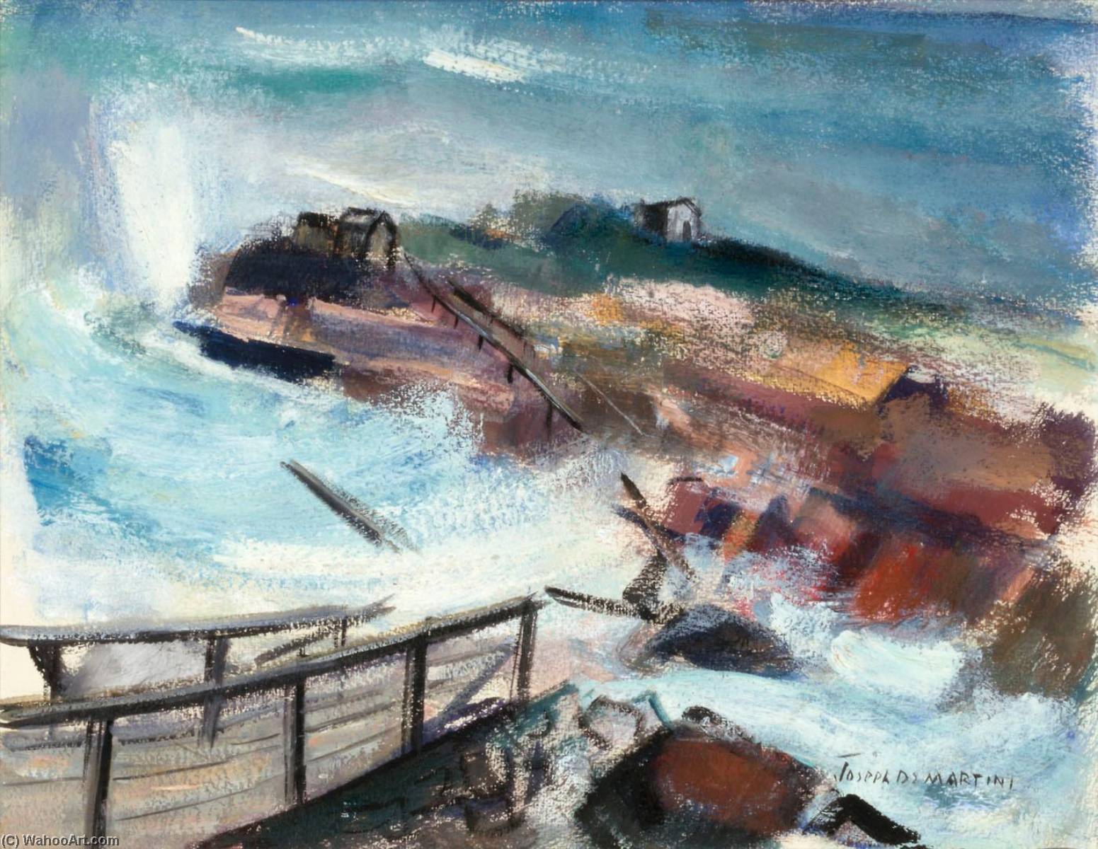 Wikioo.org - The Encyclopedia of Fine Arts - Painting, Artwork by Joseph De Martini - Turbulent Sea