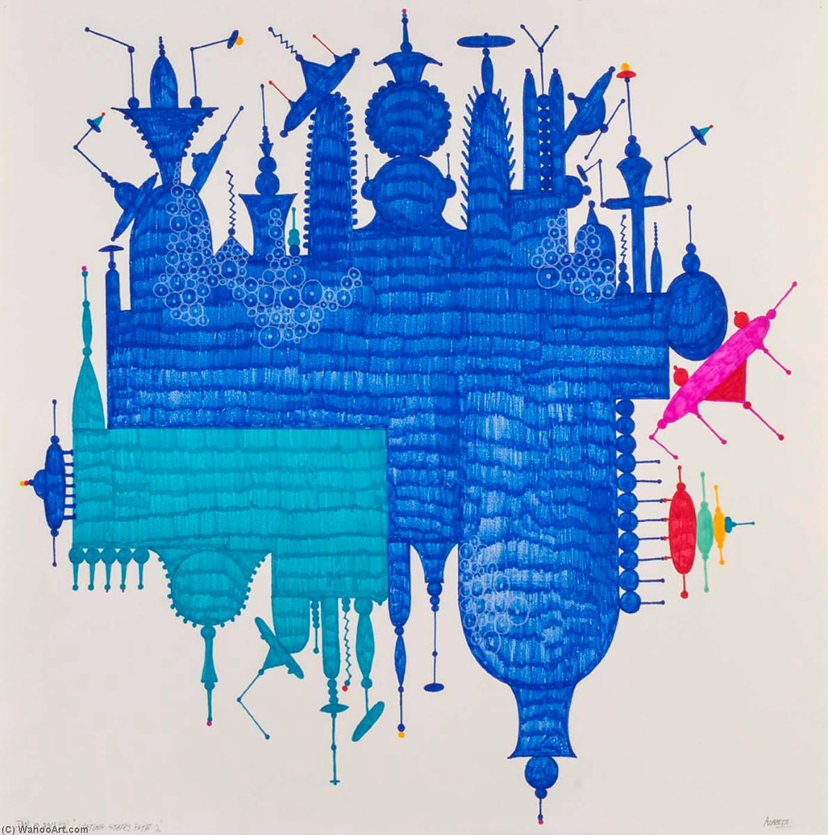WikiOO.org - دایره المعارف هنرهای زیبا - نقاشی، آثار هنری Luis Cruz Azaceta - Shifting States Egypt 2