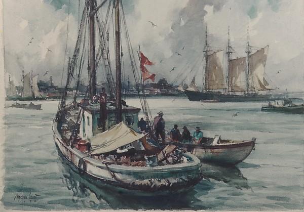 Wikioo.org - The Encyclopedia of Fine Arts - Painting, Artwork by Gordon Grant - Mackerel Boat
