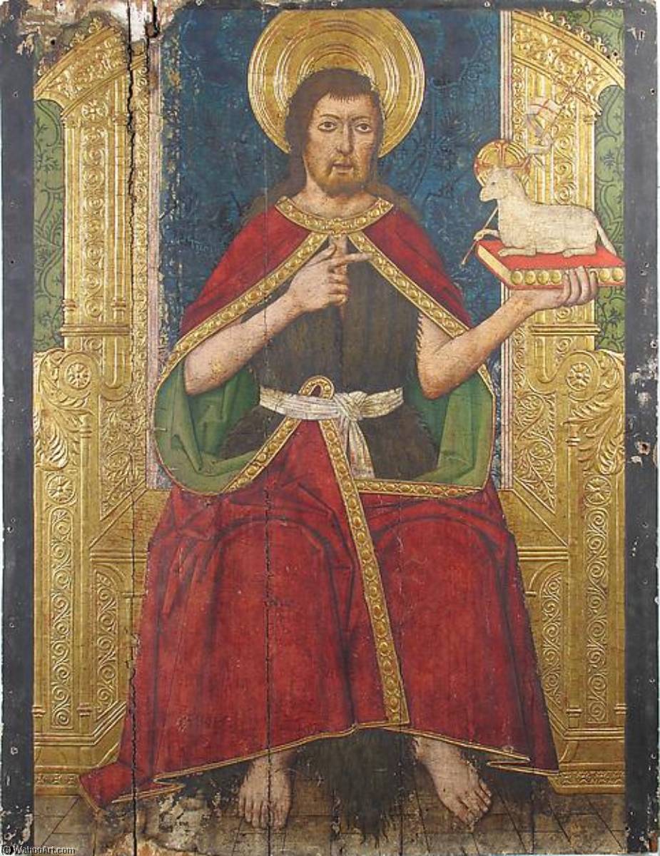 Wikioo.org - The Encyclopedia of Fine Arts - Painting, Artwork by Domingo Ram - Panel with Saint John the Baptist Enthroned from Retable