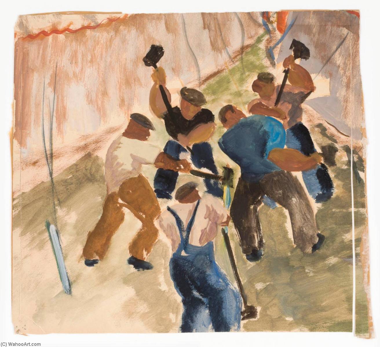 Wikioo.org – L'Enciclopedia delle Belle Arti - Pittura, Opere di John Lonergan - Circo i lavoratori