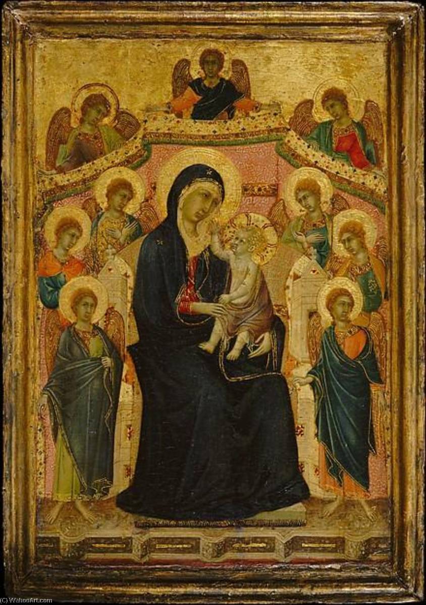 Wikioo.org - The Encyclopedia of Fine Arts - Painting, Artwork by Segna Di Buonaventura - Madonna and Child with Nine Angels