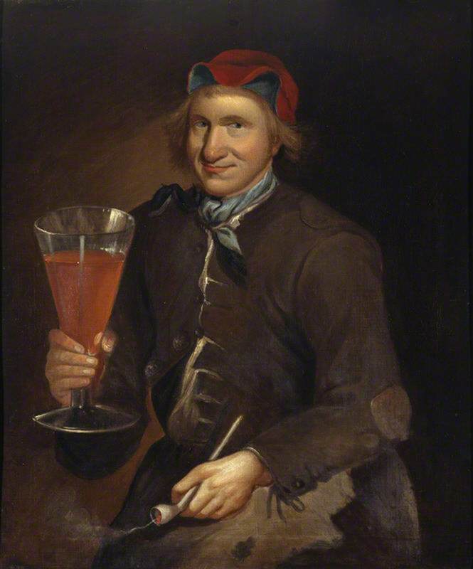 Wikioo.org - The Encyclopedia of Fine Arts - Painting, Artwork by George Alsop - Called 'The Wolryche Fool, with the Dudmaston Ale Glass' (The Wolryche Hunt Servant)