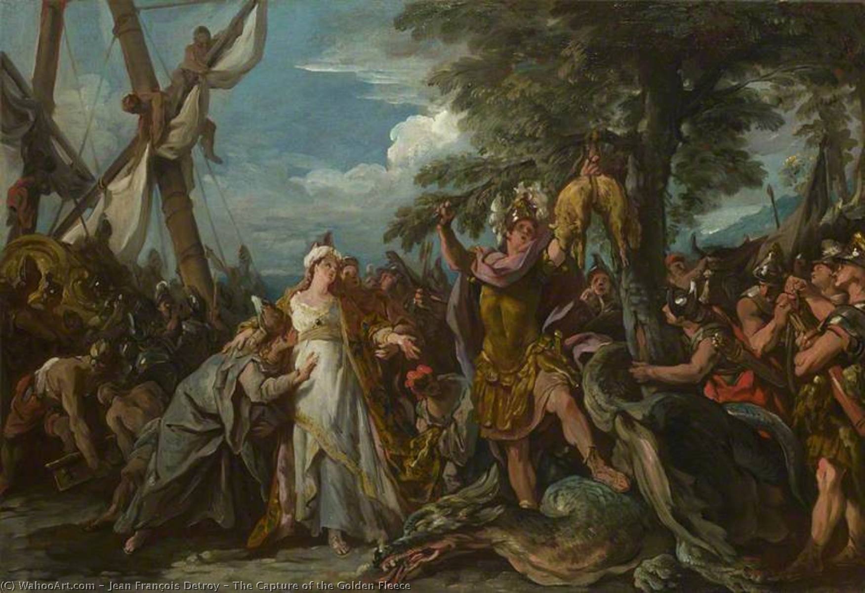 WikiOO.org - Εγκυκλοπαίδεια Καλών Τεχνών - Ζωγραφική, έργα τέχνης Jean François De Troy - The Capture of the Golden Fleece