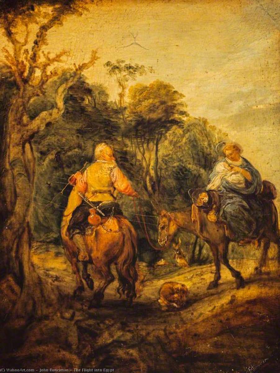Wikioo.org - The Encyclopedia of Fine Arts - Painting, Artwork by John Runciman - The Flight into Egypt